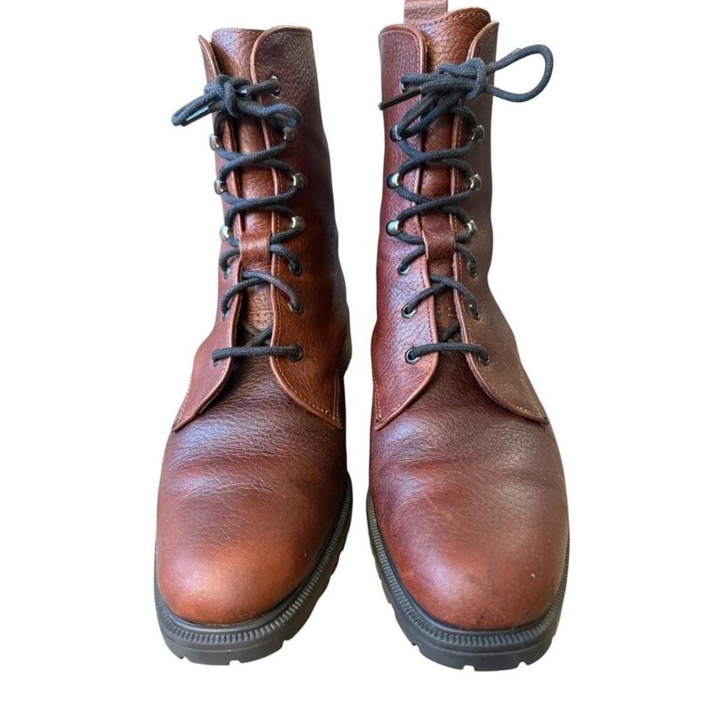 Eddie Bauer Vintage Brown Leather Lace Up Field Boot Women size 9 made in USA - Picture 4 of 8